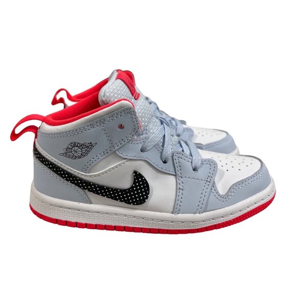 Nike Kids Air Jordan 1 Mid Half Blue Sneakers Sz 9C 644507-400